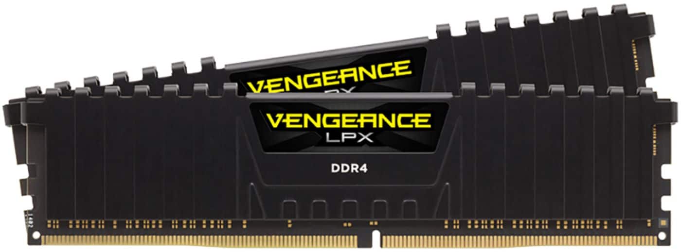 Front. CORSAIR - VENGEANCE LPX 32GB (2x16GB) DDR4 3200MHz C16 UDIMM Desktop Memory - Black.