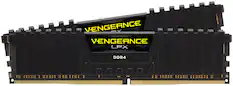 Front. CORSAIR - VENGEANCE LPX 32GB (2x16GB) DDR4 3200MHz C16 UDIMM Desktop Memory - Black.