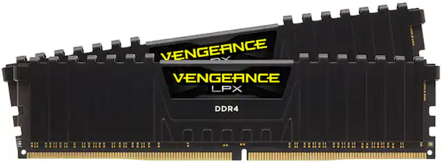Front. CORSAIR - VENGEANCE LPX 32GB (2x16GB) DDR4 3200MHz C16 UDIMM Desktop Memory - Black.