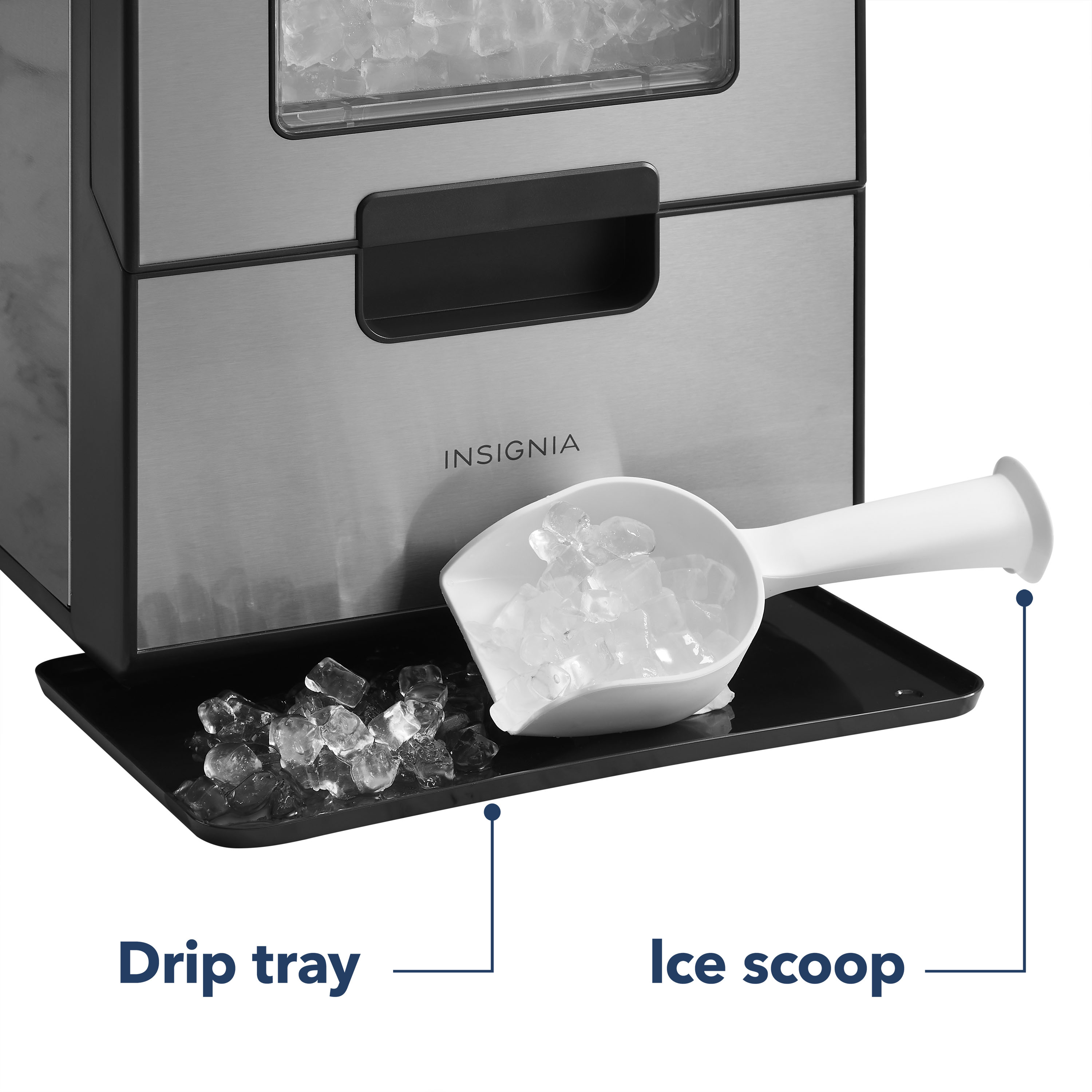 Insignia™ – 44 Lb. Portable Nugget Icemaker with Auto Shut-Off – Stainless  steel – The Market Depot