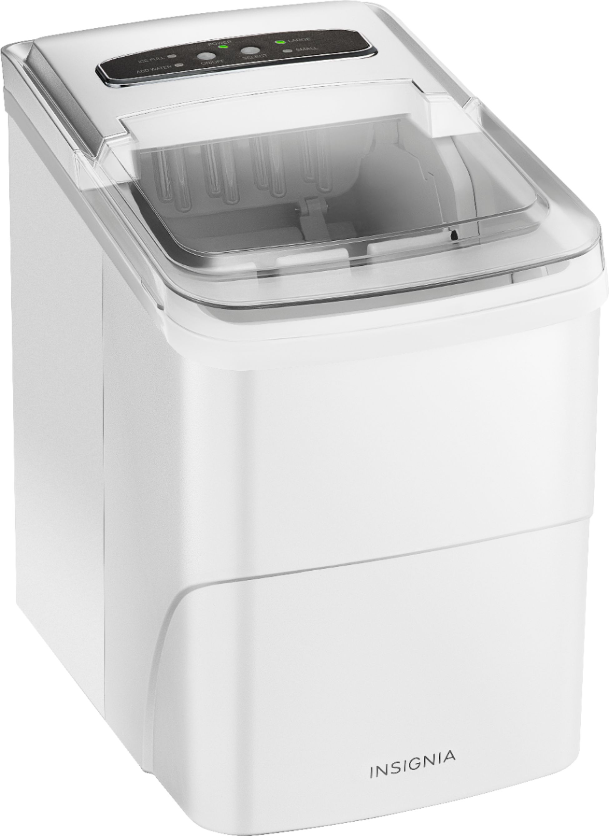 Left View: Insignia™ - Portable Ice Maker with Auto Shut-Off - White