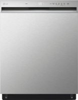 LG - 24" Front Control Built-In Stainless Steel Tub Dishwasher with QuadWash and 50 dba - Stainless Steel - Front_Zoom