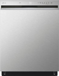 LG - 24" Front Control Built-In Stainless Steel Tub Dishwasher with QuadWash and 50 dba - Stainless steel - Front_Zoom
