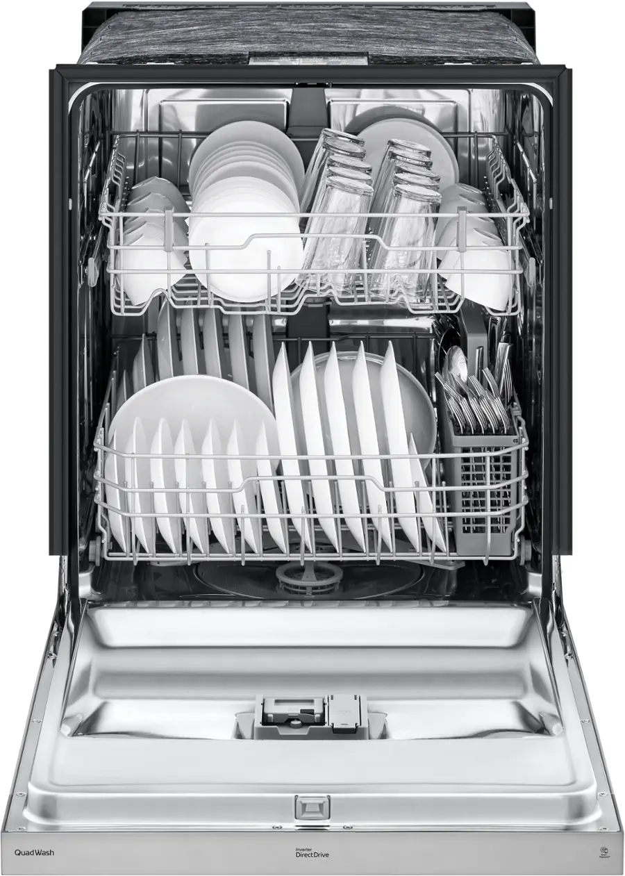 Alt View 13. LG - 24" Front Control Built-In Stainless Steel Tub Dishwasher with QuadWash and 50 dba - Stainless steel.