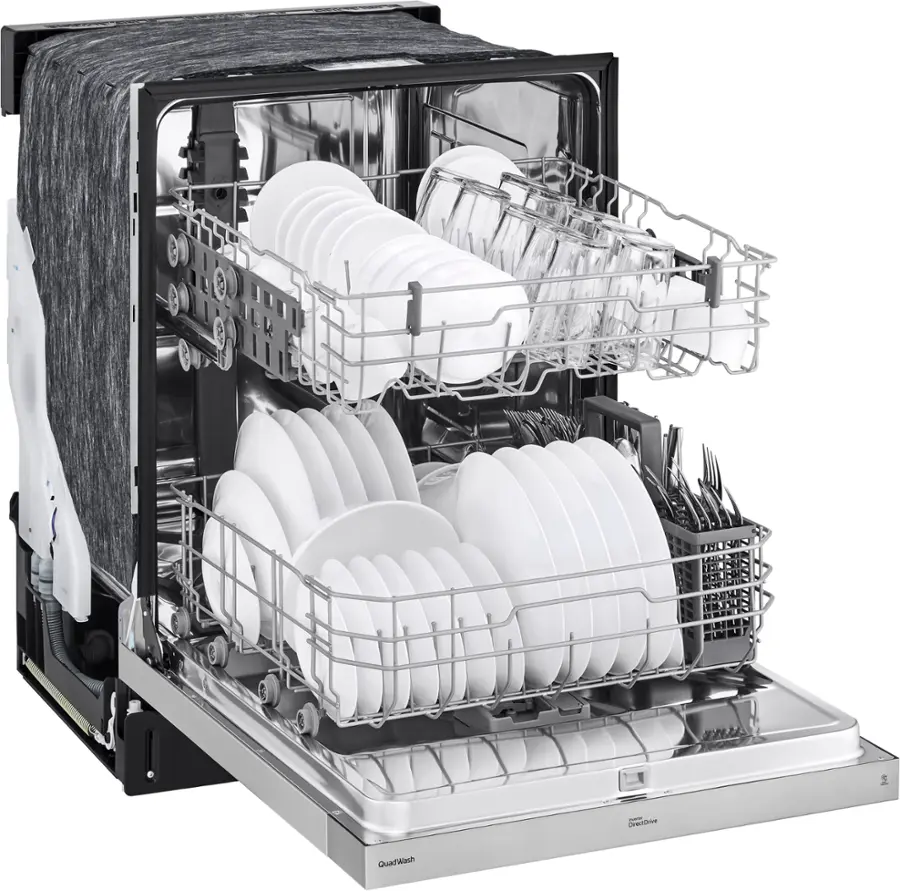 Alt View 15. LG - 24" Front Control Built-In Stainless Steel Tub Dishwasher with QuadWash and 50 dba - Stainless steel.
