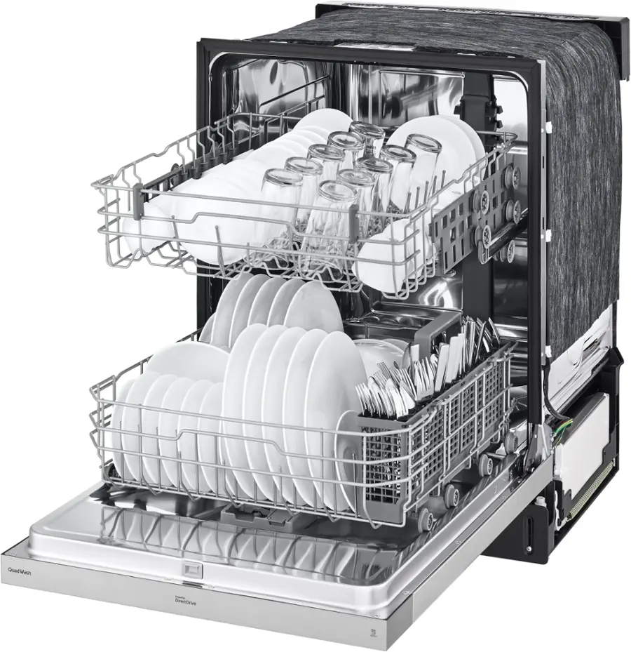 Alt View 18. LG - 24" Front Control Built-In Stainless Steel Tub Dishwasher with QuadWash and 50 dba - Stainless steel.