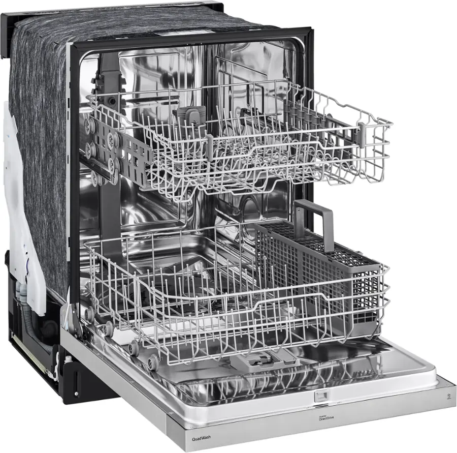 Alt View 19. LG - 24" Front Control Built-In Stainless Steel Tub Dishwasher with QuadWash and 50 dba - Stainless steel.