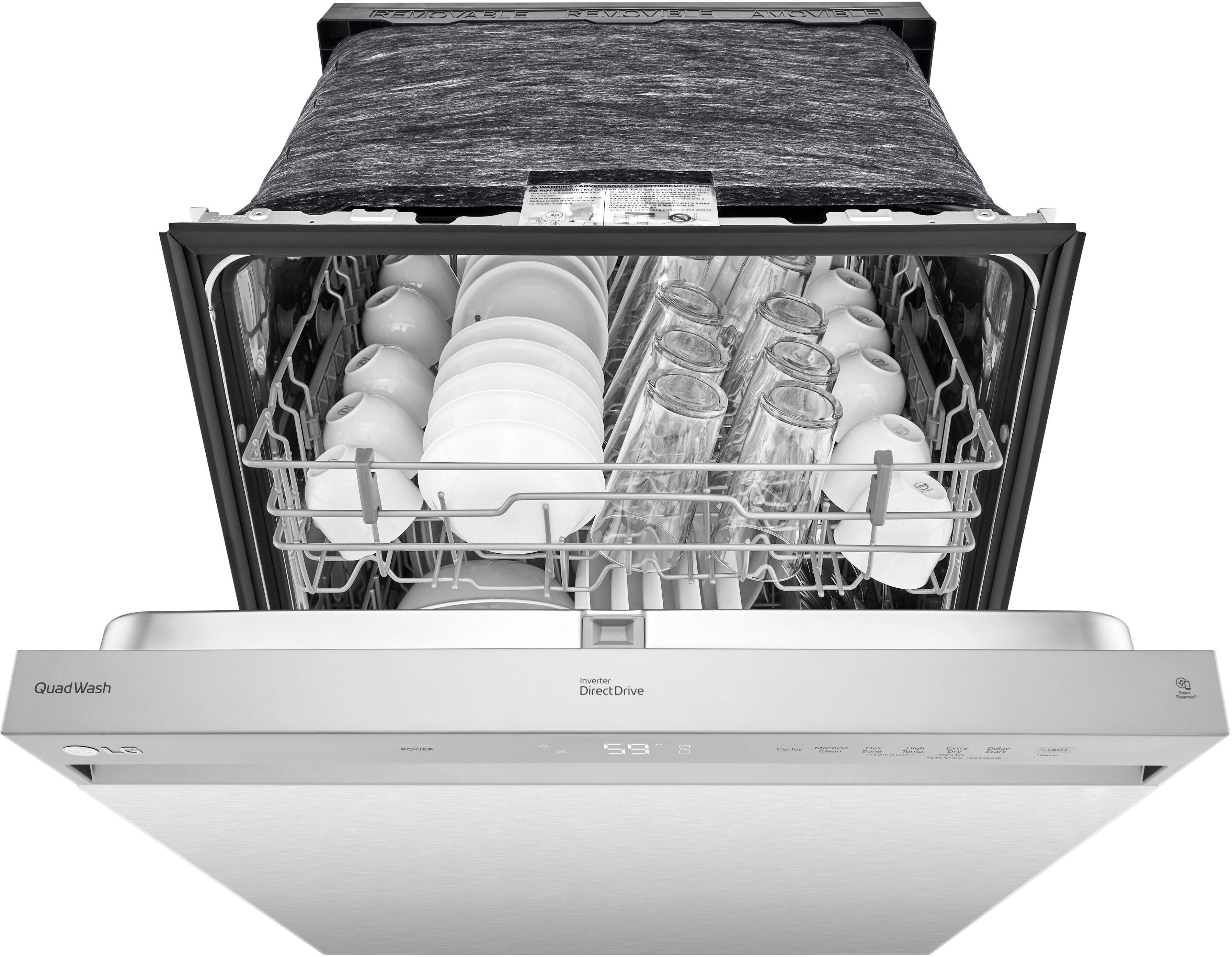 Alt View 11. LG - 24" Front Control Built-In Stainless Steel Tub Dishwasher with QuadWash and 50 dba - Stainless steel.