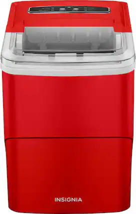 Front. Insignia™ - Portable Ice Maker with Auto Shut-Off - Red.