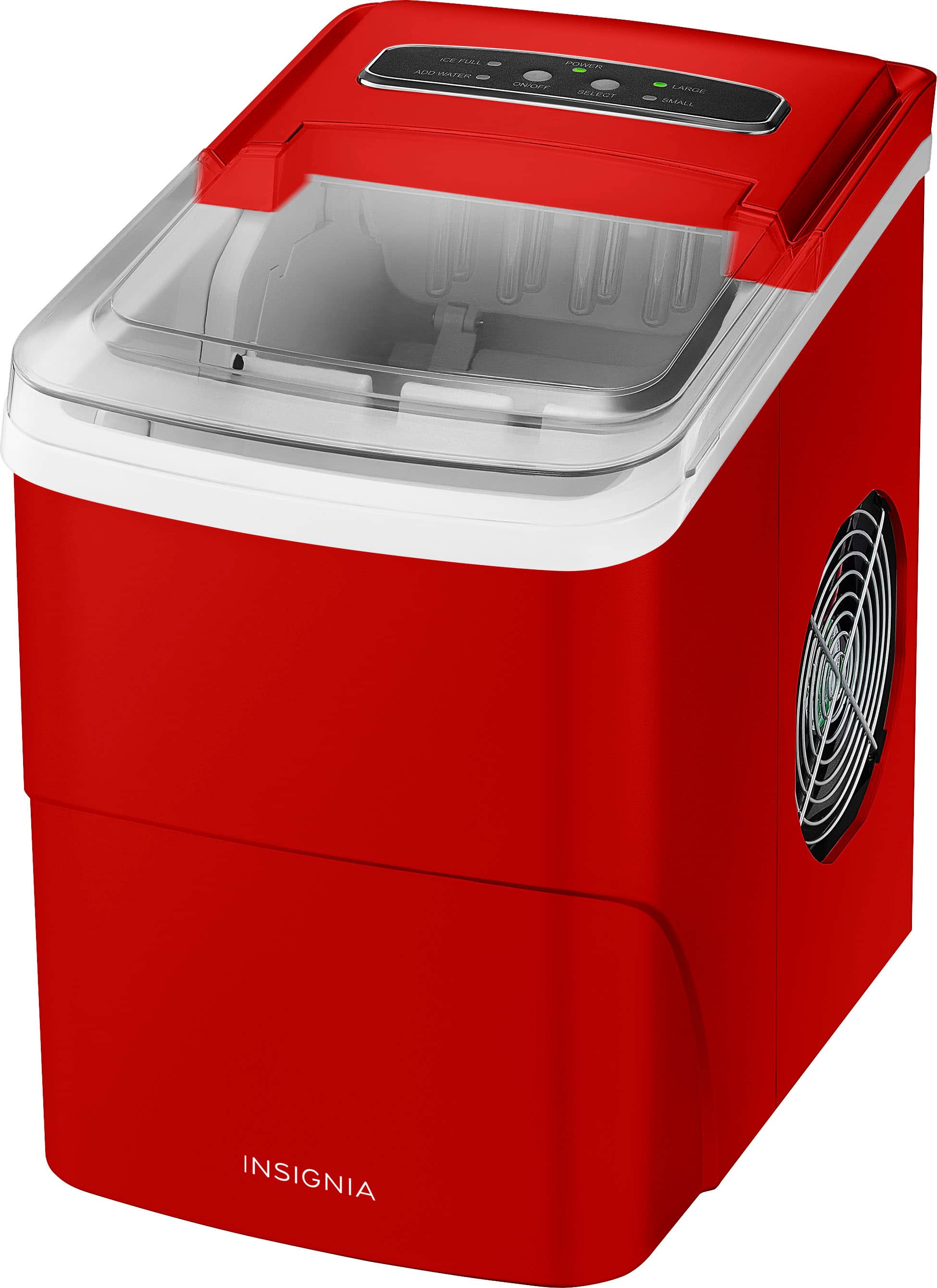 Angle. Insignia™ - Portable Ice Maker with Auto Shut-Off - Red.