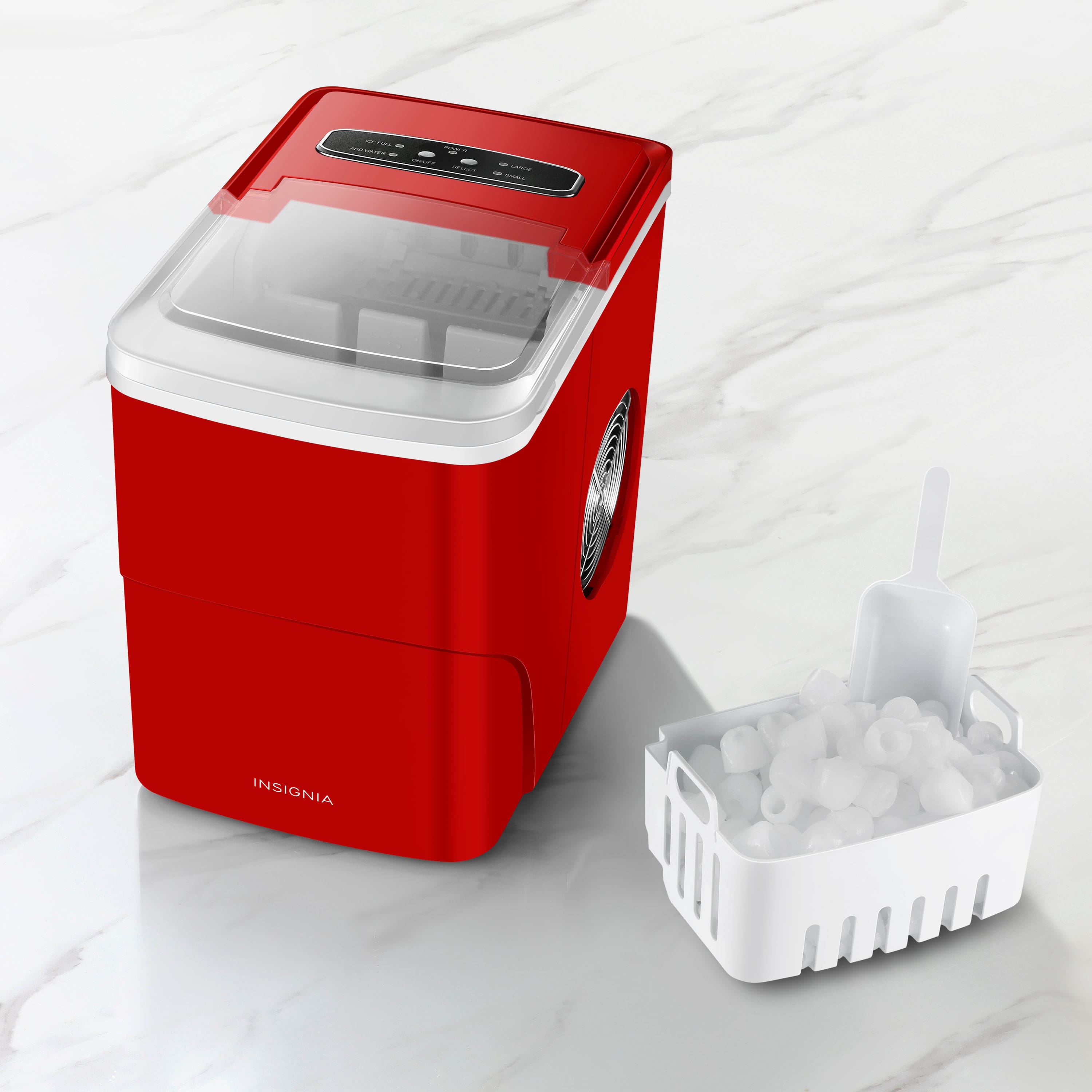 Alt View 12. Insignia™ - Portable Ice Maker with Auto Shut-Off - Red.