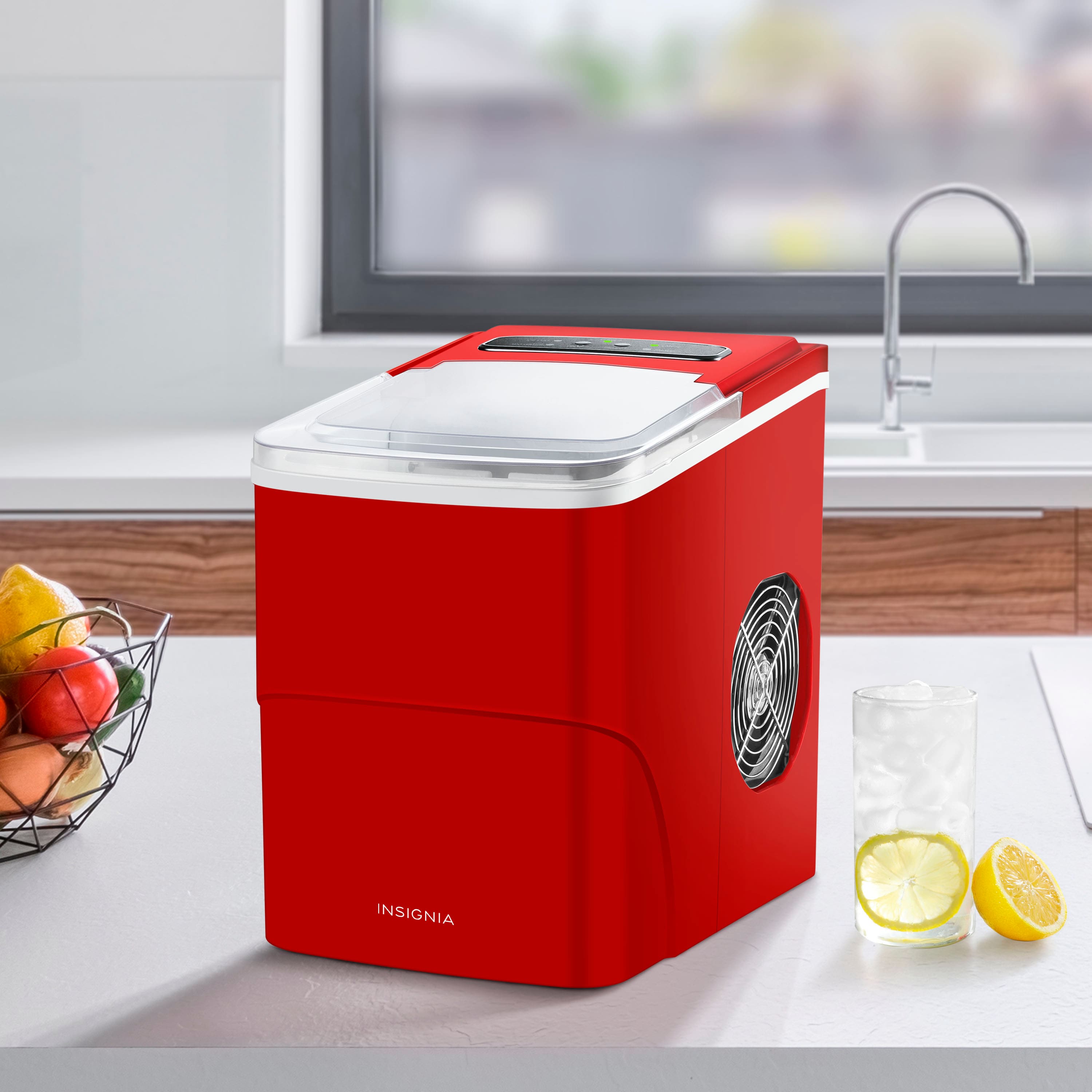Alt View 14. Insignia™ - Portable Ice Maker with Auto Shut-Off - Red.