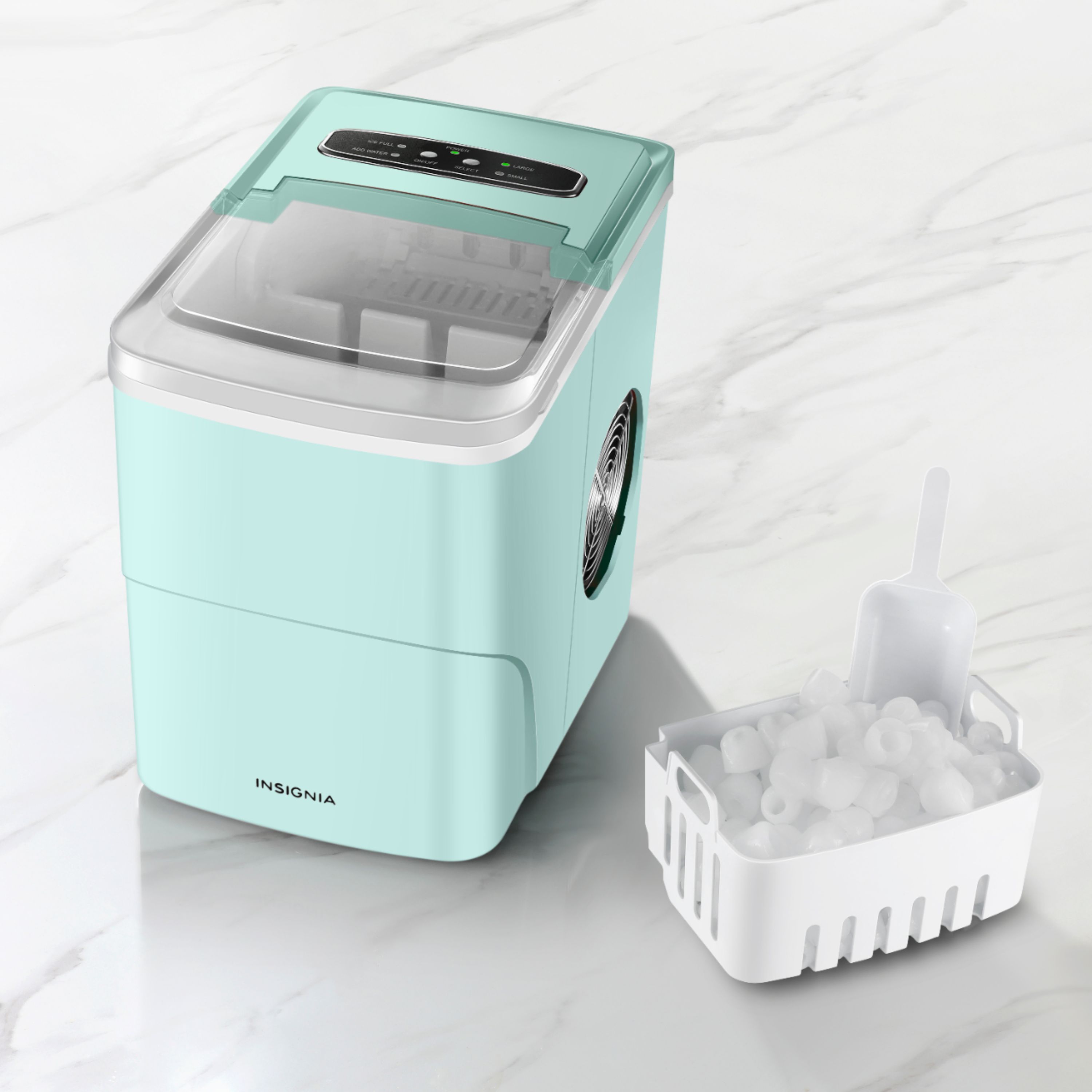 Insignia - 26 lb. Portable Icemaker with Auto Shut-Off - Mint