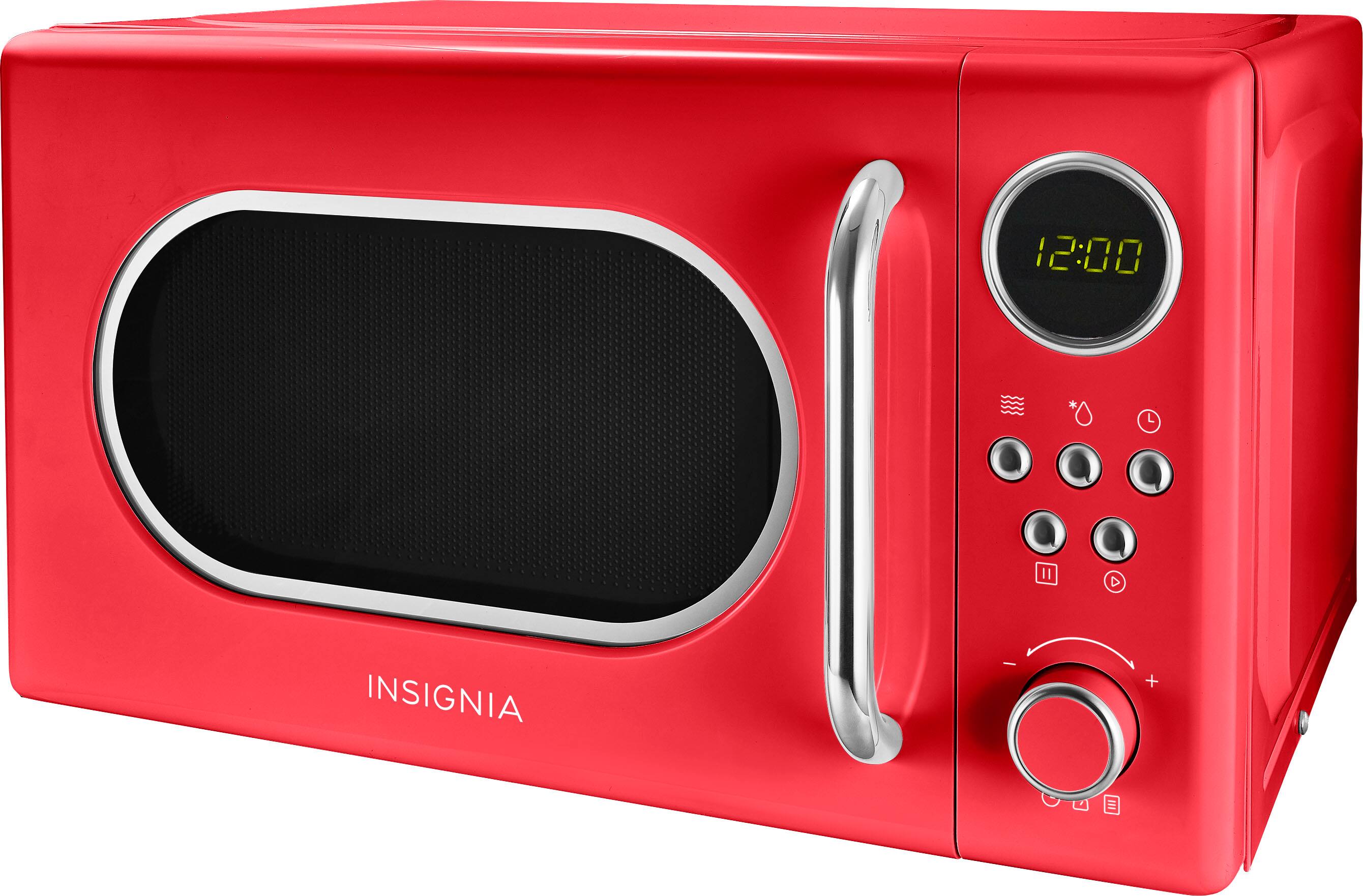Alt View 12. Insignia™ - 0.7 Cu. Ft. Retro Compact Microwave - Red.
