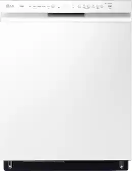 LG - 24" Front Control Built-In Stainless Steel Tub Dishwasher with 3rd Rack, QuadWash, and 48dba - White