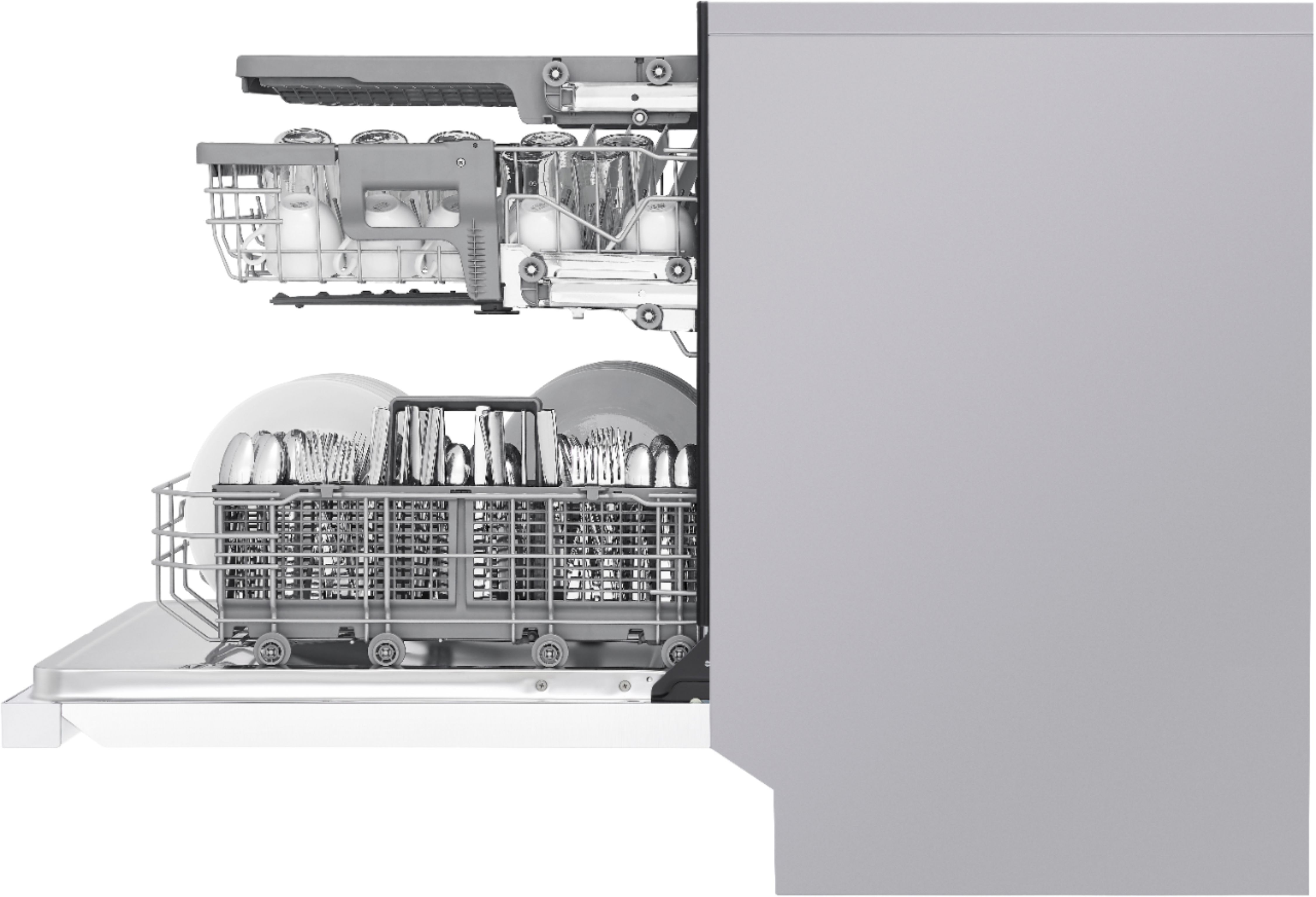LG 24 in. Stainless Steel Front Control Dishwasher with QuadWash, 3rd Rack  & Dynamic Dry, 48 dBA LDFN454HT - The Home Depot
