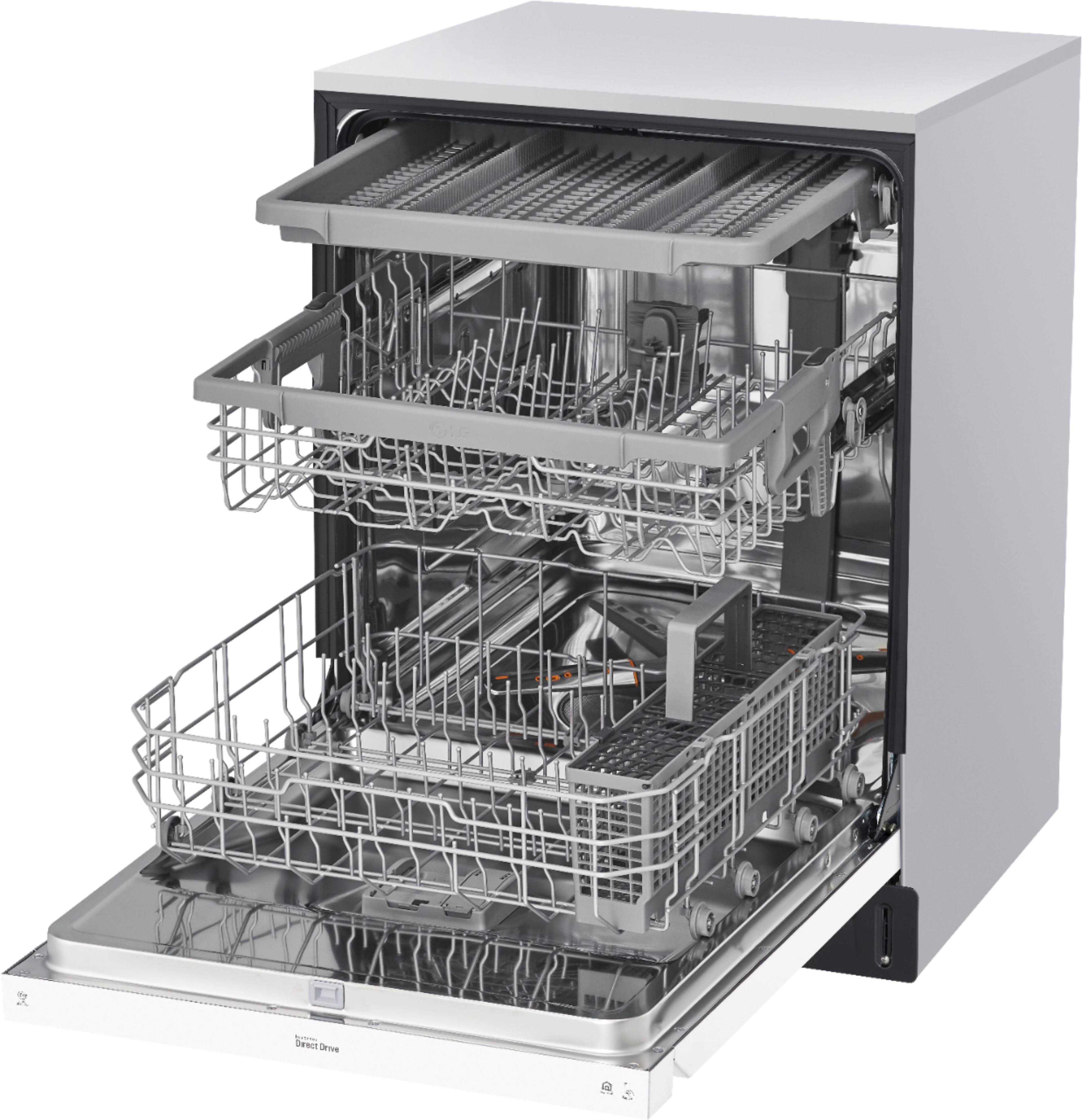 Alt View 15. LG - 24" Front Control Smart Built-In Stainless Steel Tub Dishwasher with 3rd Rack, QuadWash, and 48dba - White.