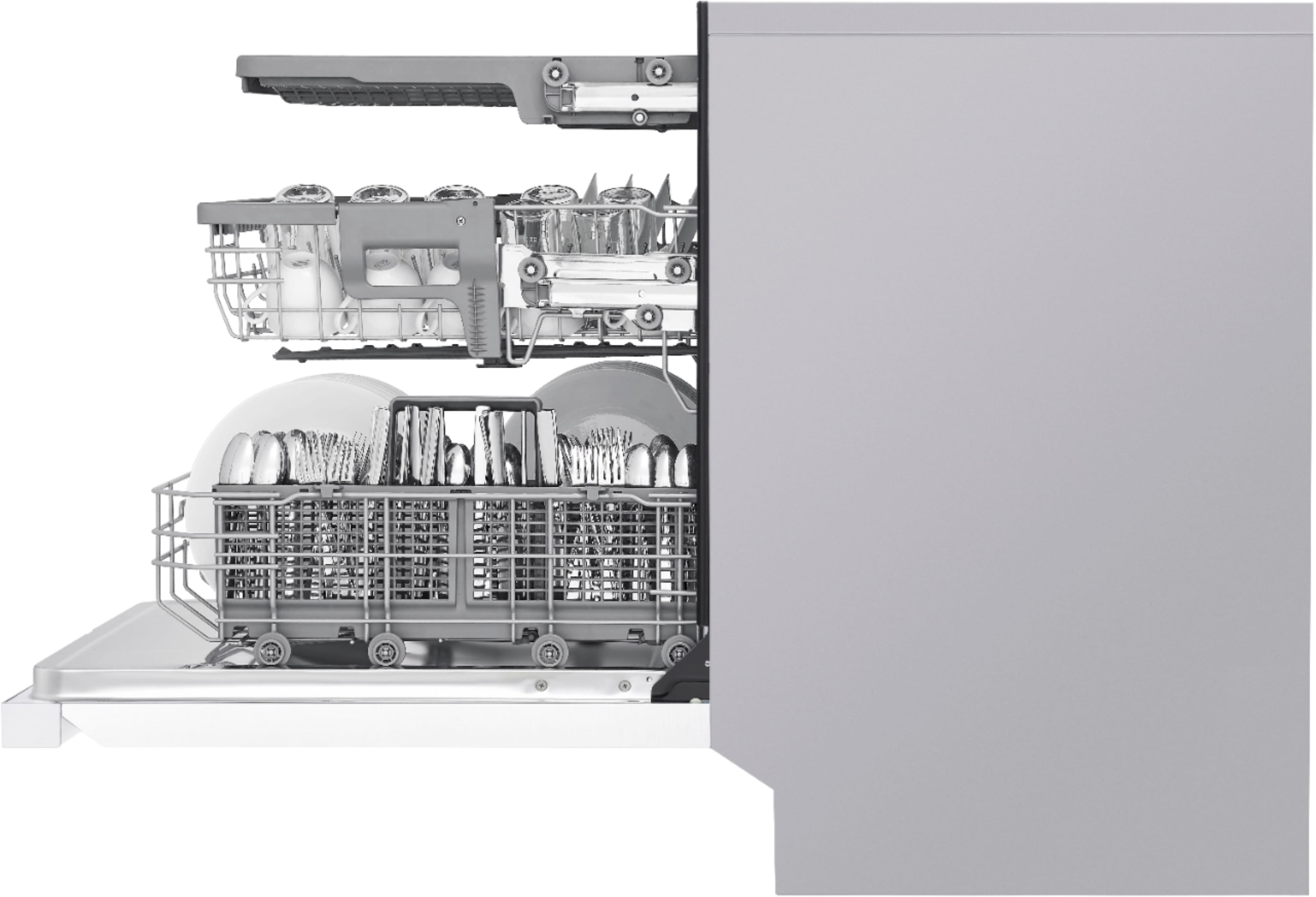 Alt View 16. LG - 24" Front Control Smart Built-In Stainless Steel Tub Dishwasher with 3rd Rack, QuadWash, and 48dba - White.