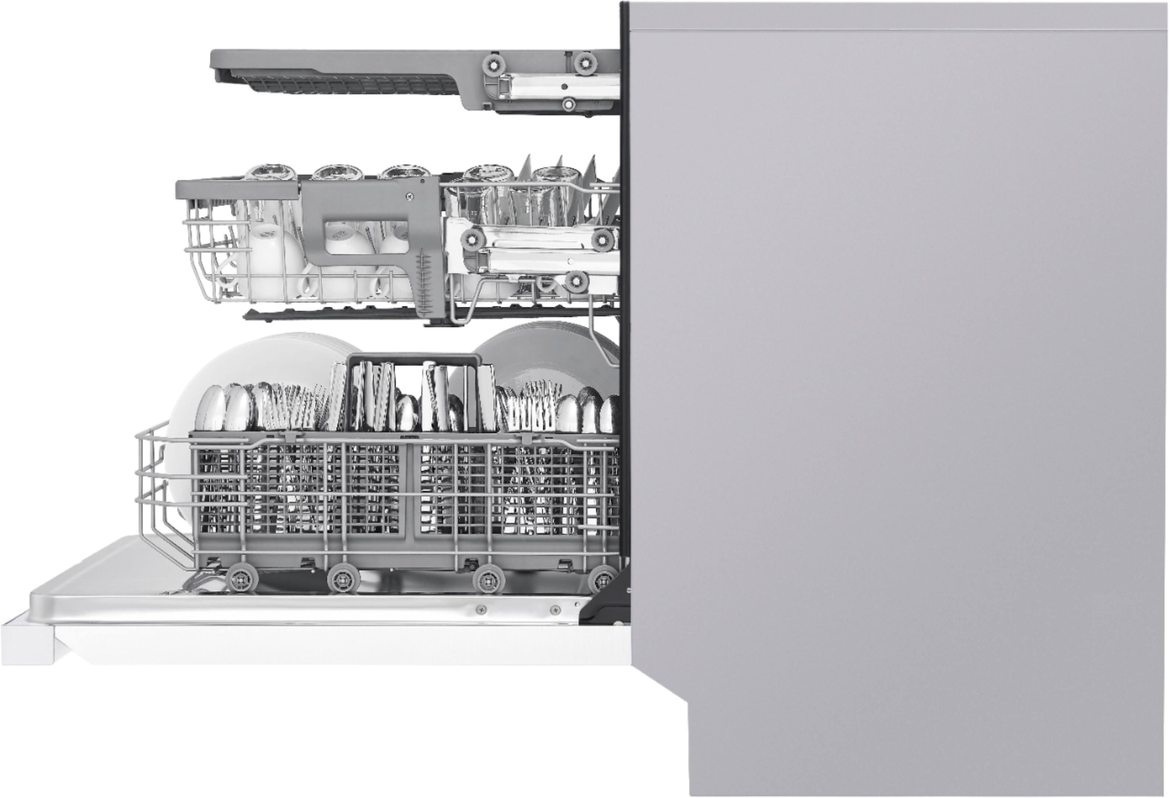 Alt View 16. LG - 24" Front Control Smart Built-In Stainless Steel Tub Dishwasher with 3rd Rack, QuadWash, and 48dba - White.