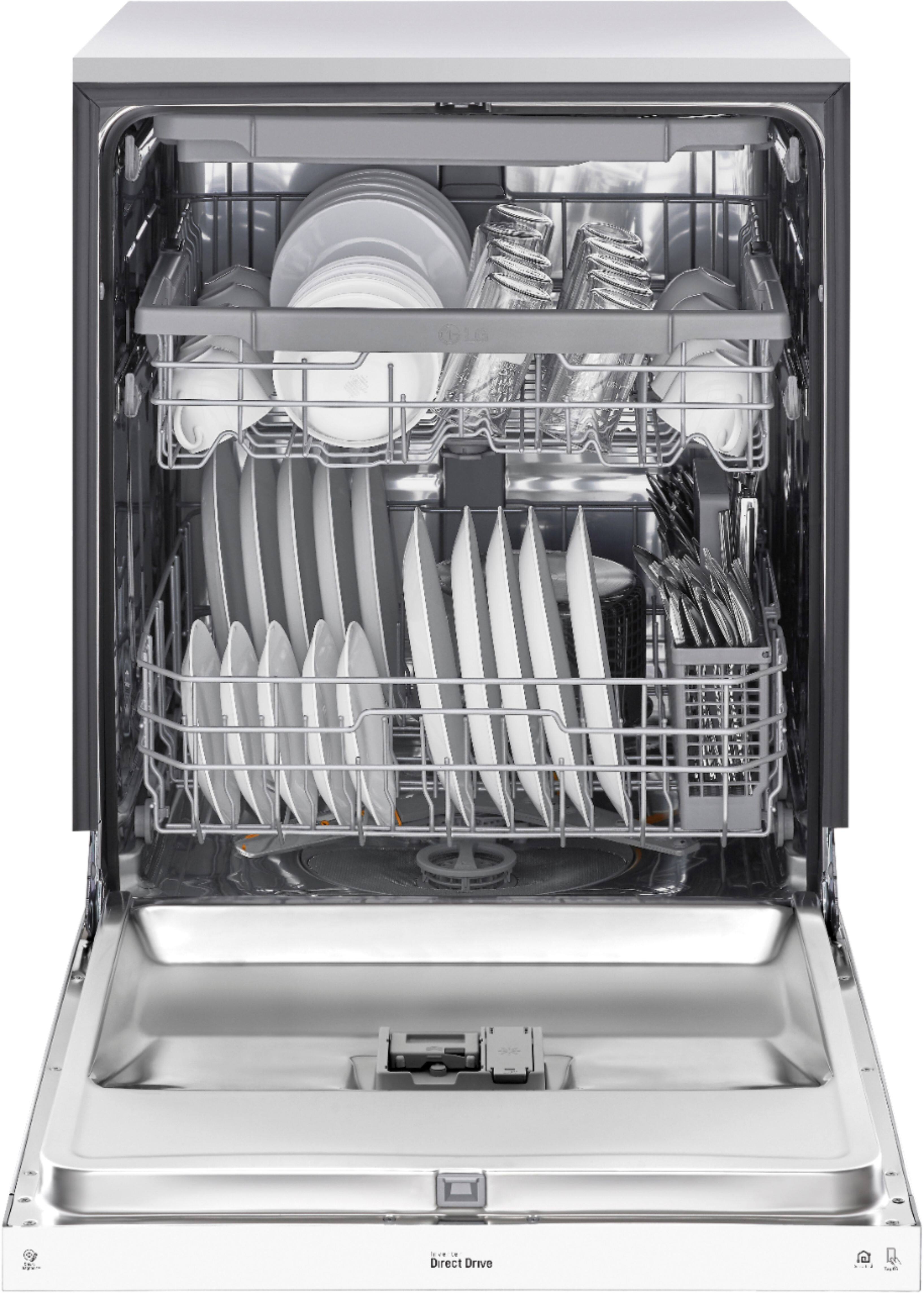 Alt View 18. LG - 24" Front Control Smart Built-In Stainless Steel Tub Dishwasher with 3rd Rack, QuadWash, and 48dba - White.
