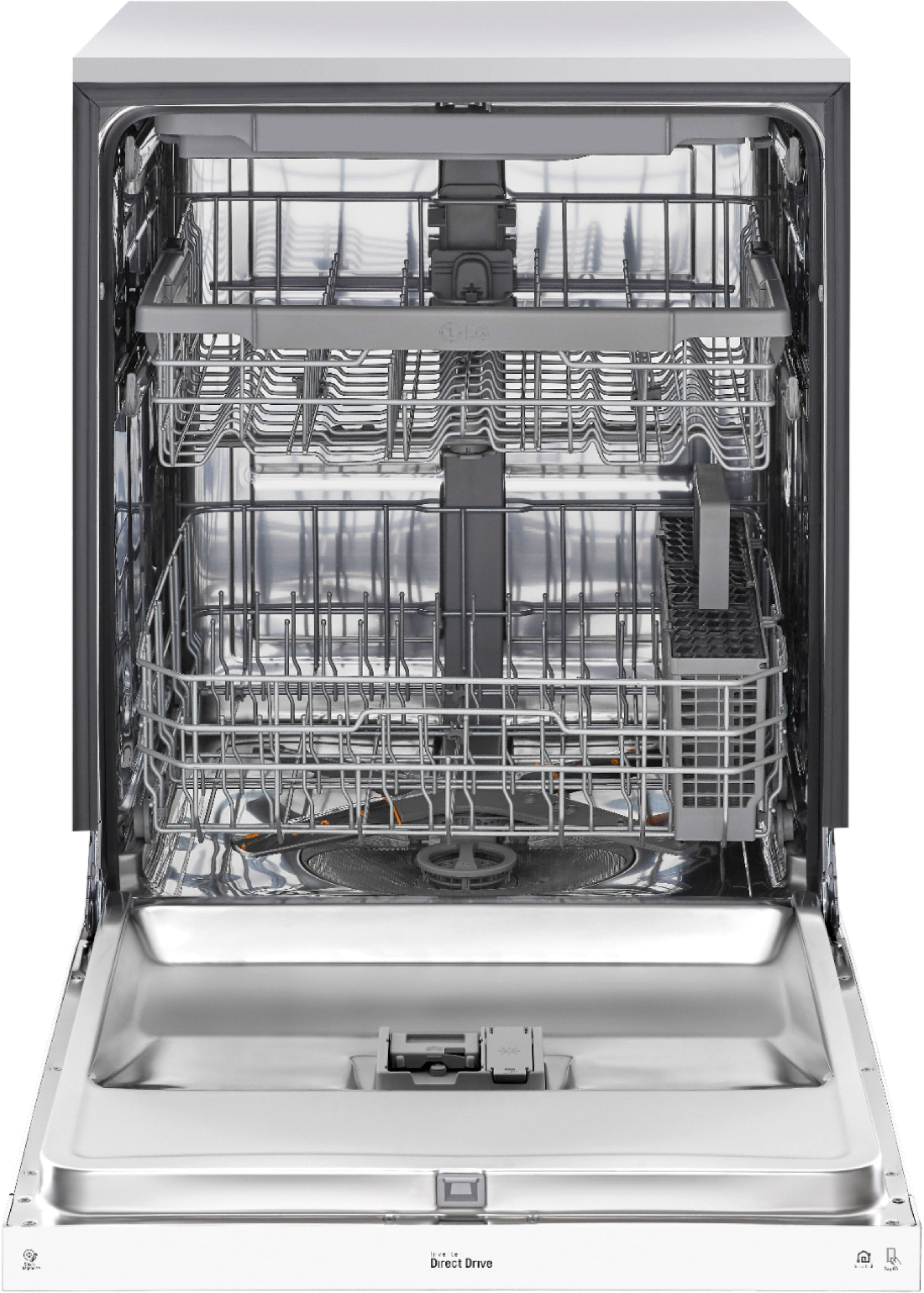 Alt View 20. LG - 24" Front Control Smart Built-In Stainless Steel Tub Dishwasher with 3rd Rack, QuadWash, and 48dba - White.