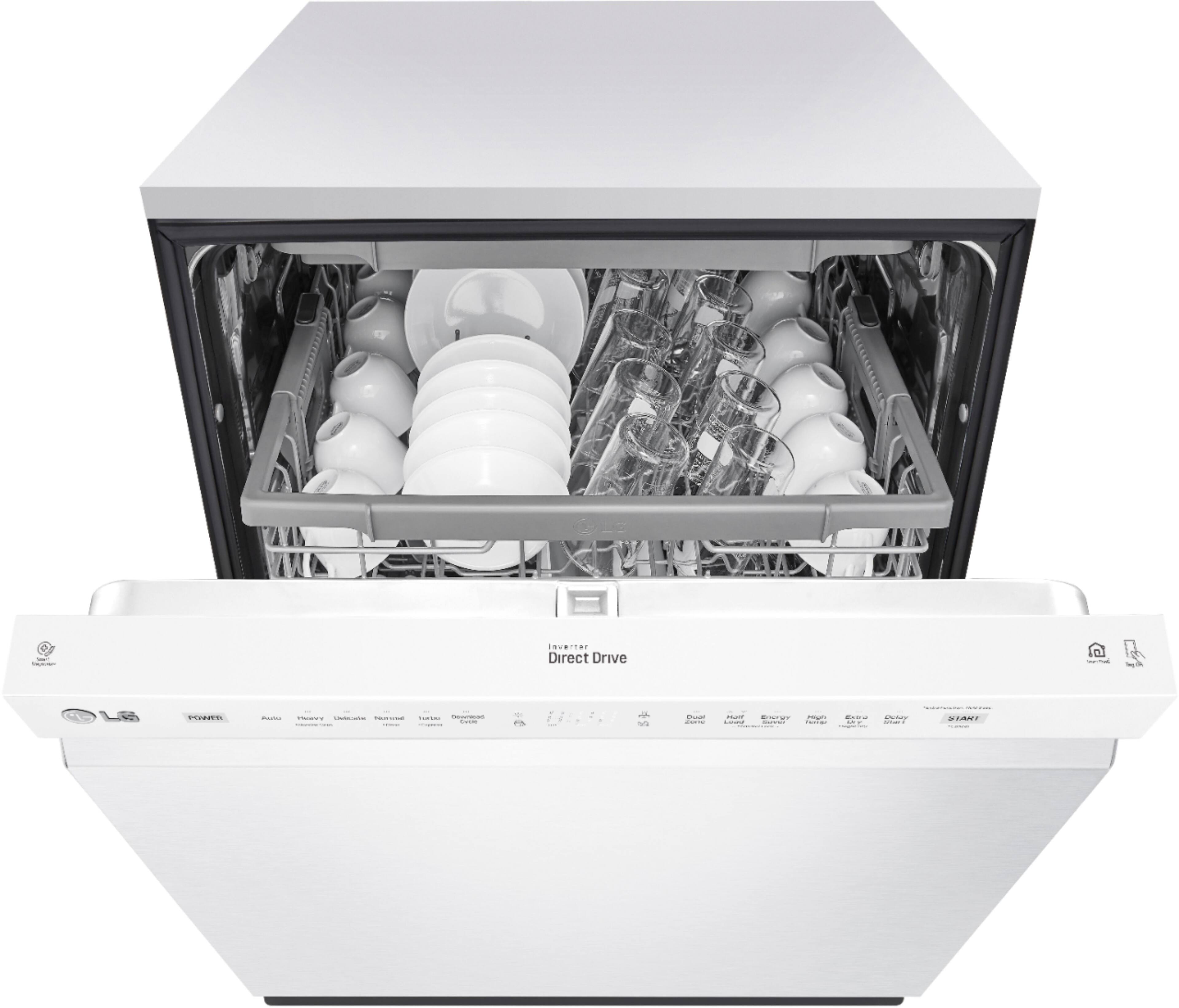 Alt View 21. LG - 24" Front Control Smart Built-In Stainless Steel Tub Dishwasher with 3rd Rack, QuadWash, and 48dba - White.