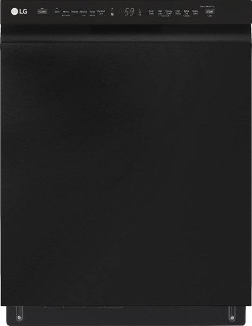 Front Zoom. LG - 24" Front-Control Built-In Dishwasher with Stainless Steel Tub, QuadWash, 48 dBa - Black.