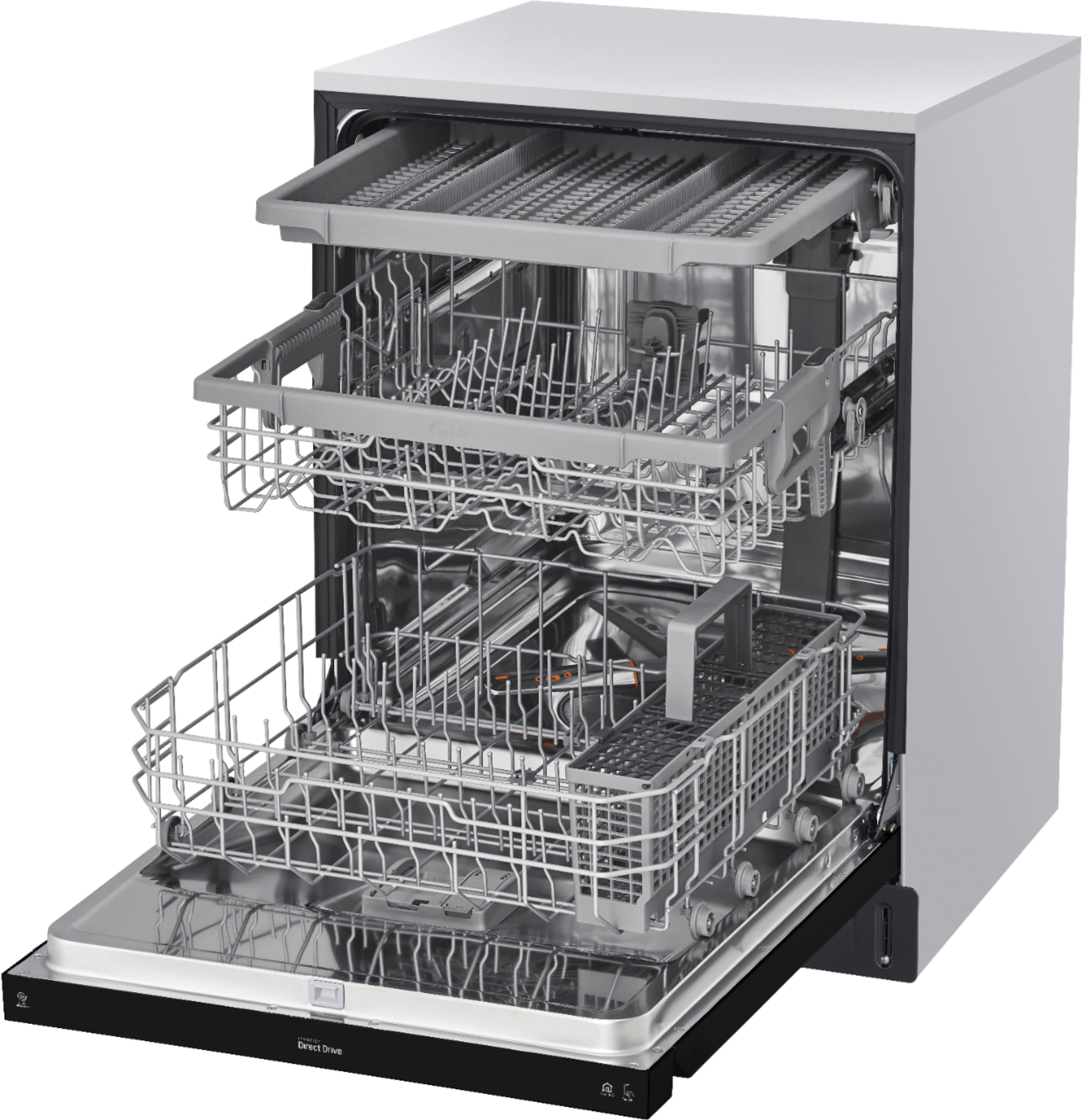 Alt View 11. LG - 24" Front Control Smart Built-In Stainless Steel Tub Dishwasher with 3rd Rack, QuadWash, and 48dba - Black.