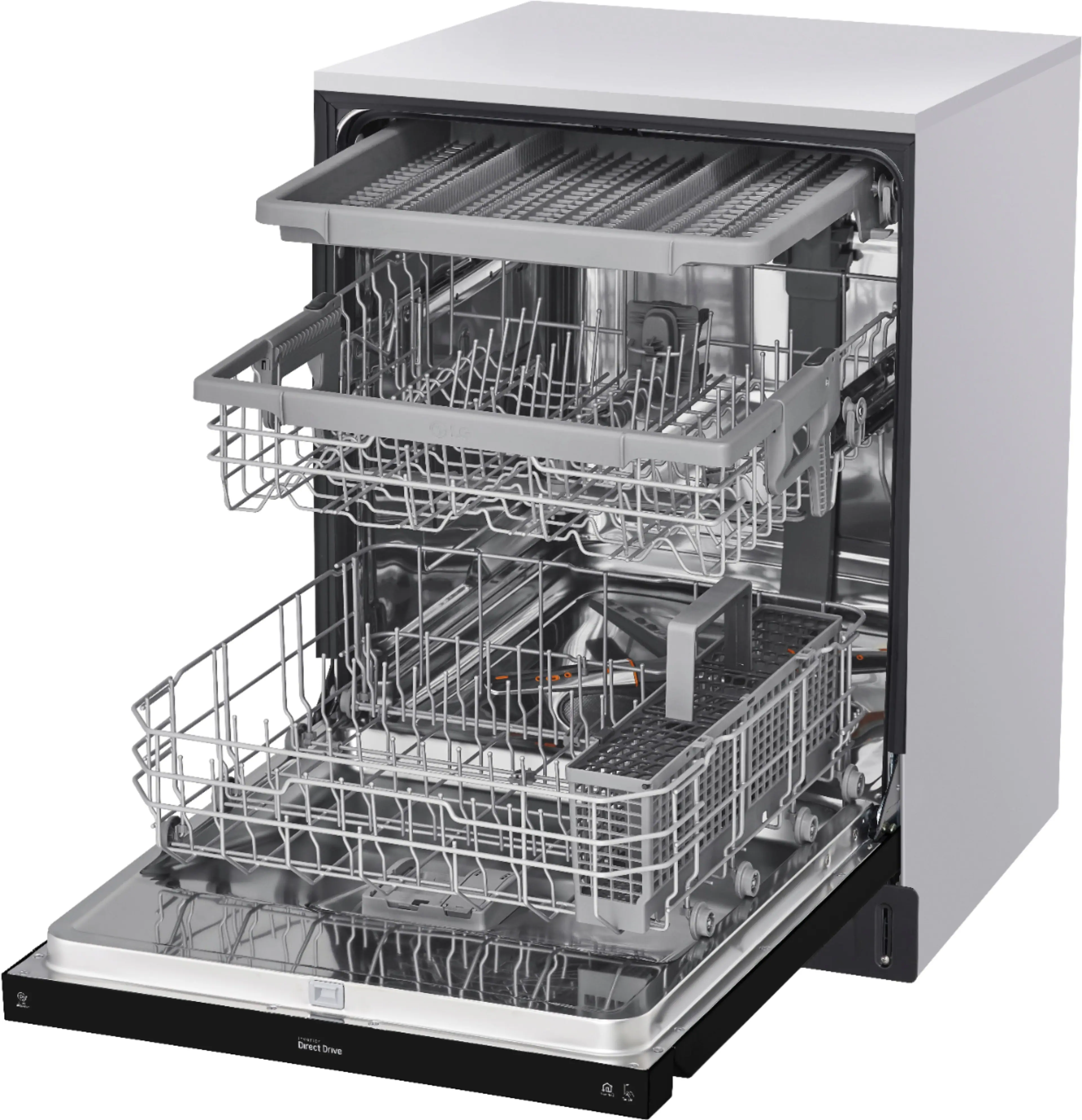 Alt View 11. LG - 24" Front Control Smart Built-In Stainless Steel Tub Dishwasher with 3rd Rack, QuadWash, and 48dba - Black.