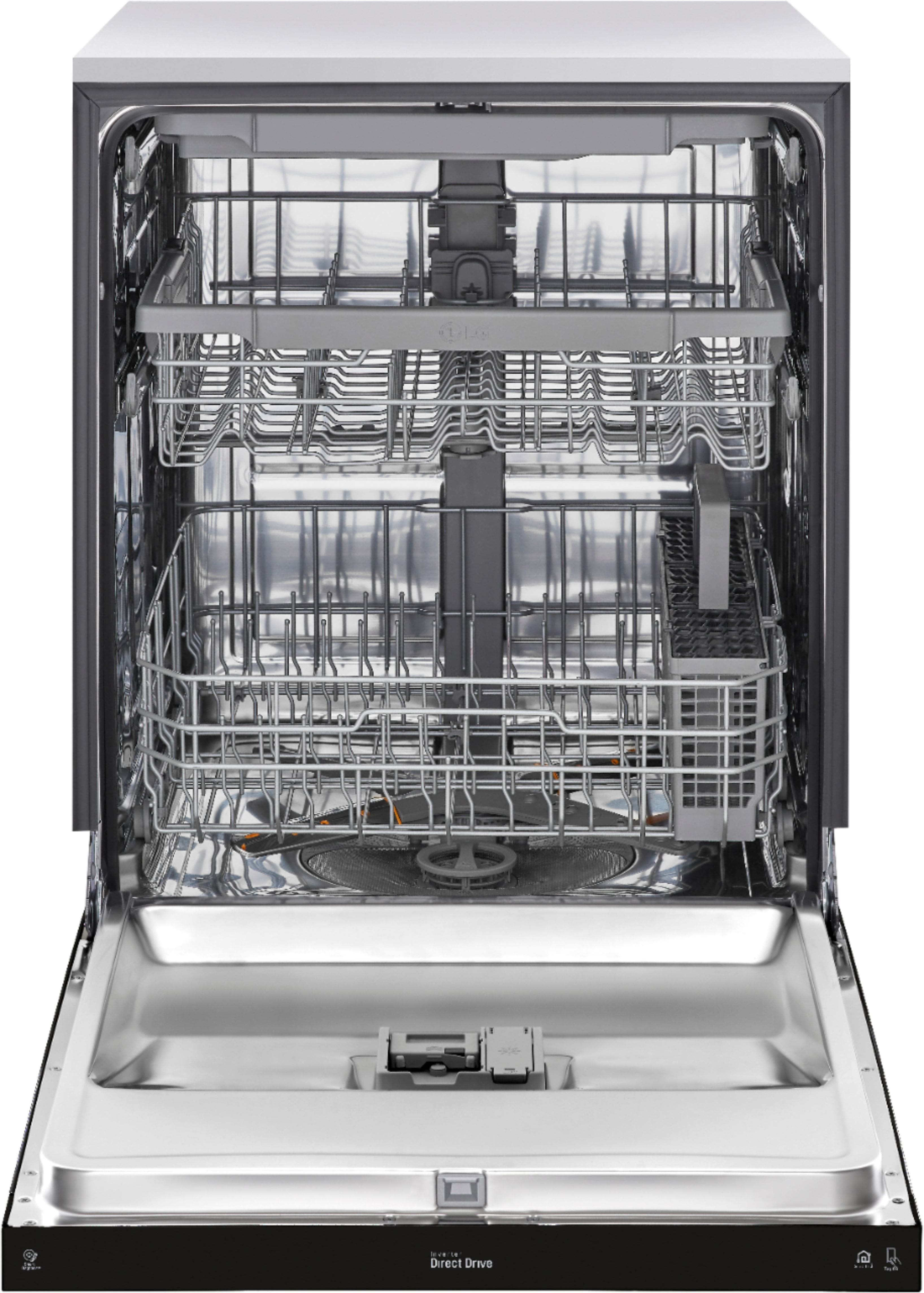 Alt View 16. LG - 24" Front Control Smart Built-In Stainless Steel Tub Dishwasher with 3rd Rack, QuadWash, and 48dba - Black.