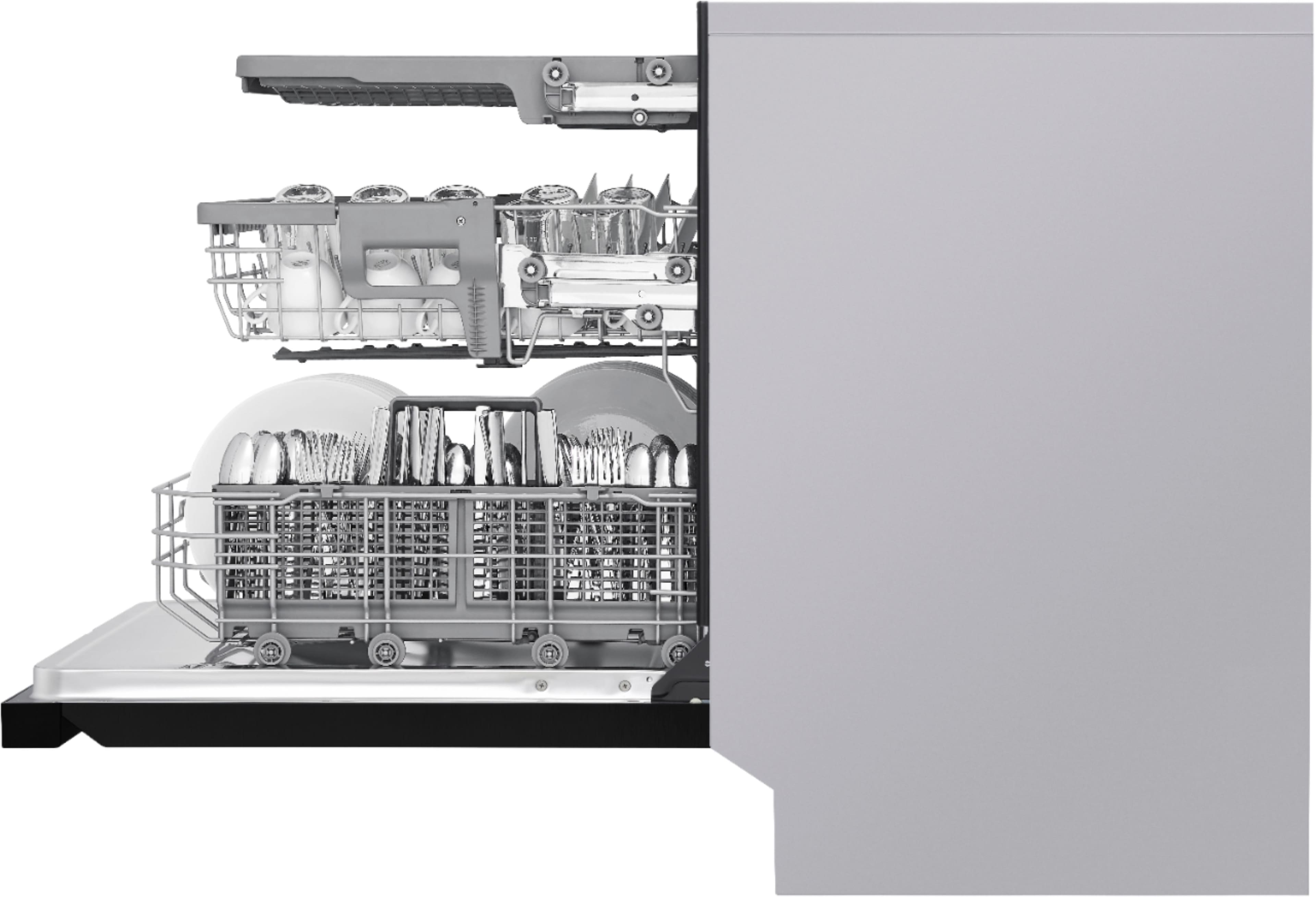 Alt View 17. LG - 24" Front Control Smart Built-In Stainless Steel Tub Dishwasher with 3rd Rack, QuadWash, and 48dba - Black.