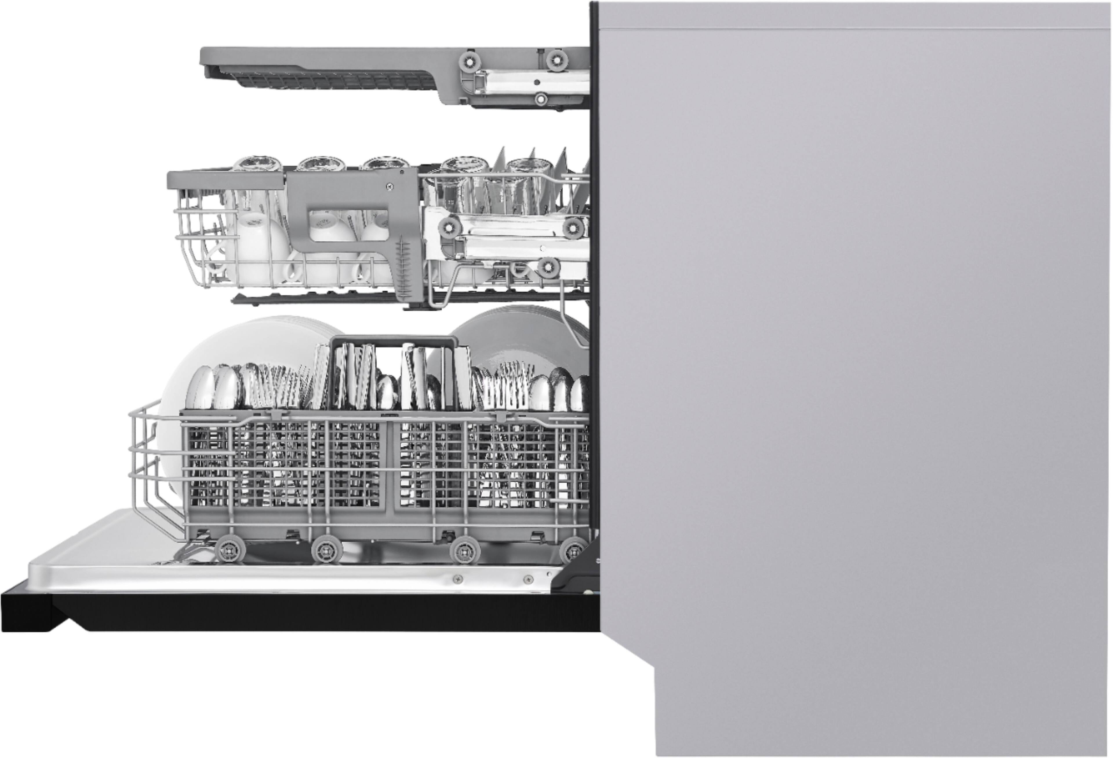 Alt View 17. LG - 24" Front Control Smart Built-In Stainless Steel Tub Dishwasher with 3rd Rack, QuadWash, and 48dba - Black.