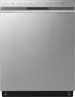 LG - 24" Front Control Built-In Tub Dishwasher with 3rd Rack, Quadwash, and 48dba - Stainless Steel - Front_Zoom