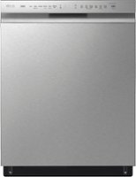 LG - 24" Front Control Smart Built-In Stainless Steel Tub Dishwasher with 3rd Rack, Quadwash, and 48dba - Stainless Steel - Front_Zoom