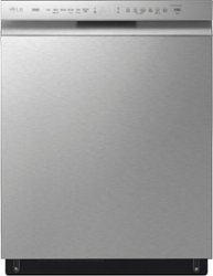 LG - 24" Front Control Smart Built-In Stainless Steel Tub Dishwasher with 3rd Rack, Quadwash, and 48dba - Stainless steel - Front_Zoom