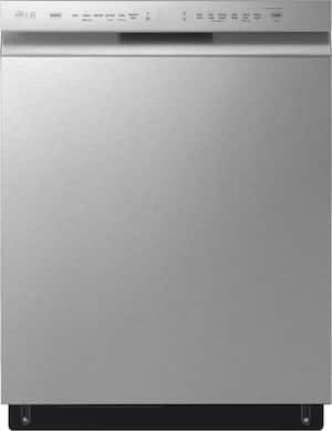 LG - 24" Front Control Built-In Stainless Steel Tub Dishwasher with 3rd Rack, Quadwash, and 48dba - Stainless Steel