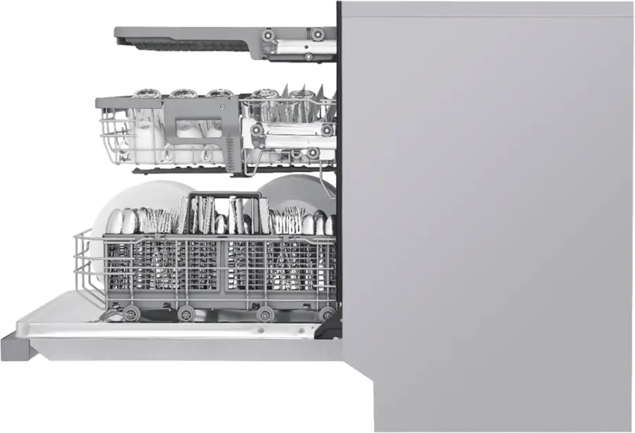 Alt View 12. LG - 24" Front Control Built-In Stainless Steel Tub Dishwasher with 3rd Rack, Quadwash, and 48dba - PrintProof Stainless steel.