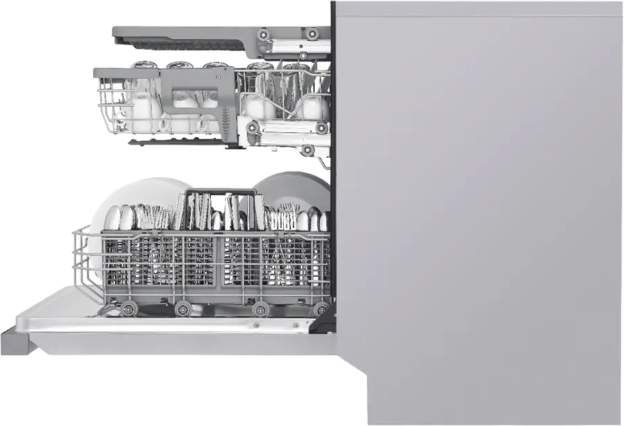 Alt View 13. LG - 24" Front Control Built-In Stainless Steel Tub Dishwasher with 3rd Rack, Quadwash, and 48dba - PrintProof Stainless steel.