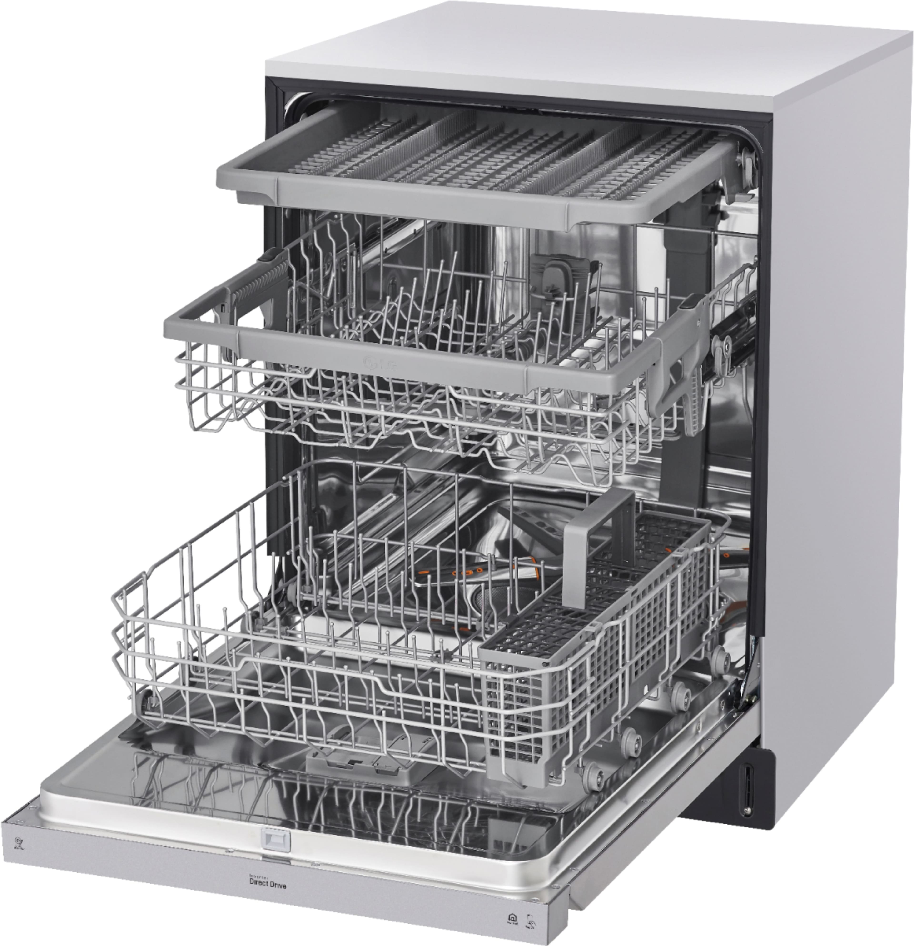 Alt View 17. LG - 24" Front Control Built-In Stainless Steel Tub Dishwasher with 3rd Rack, Quadwash, and 48dba - PrintProof Stainless steel.