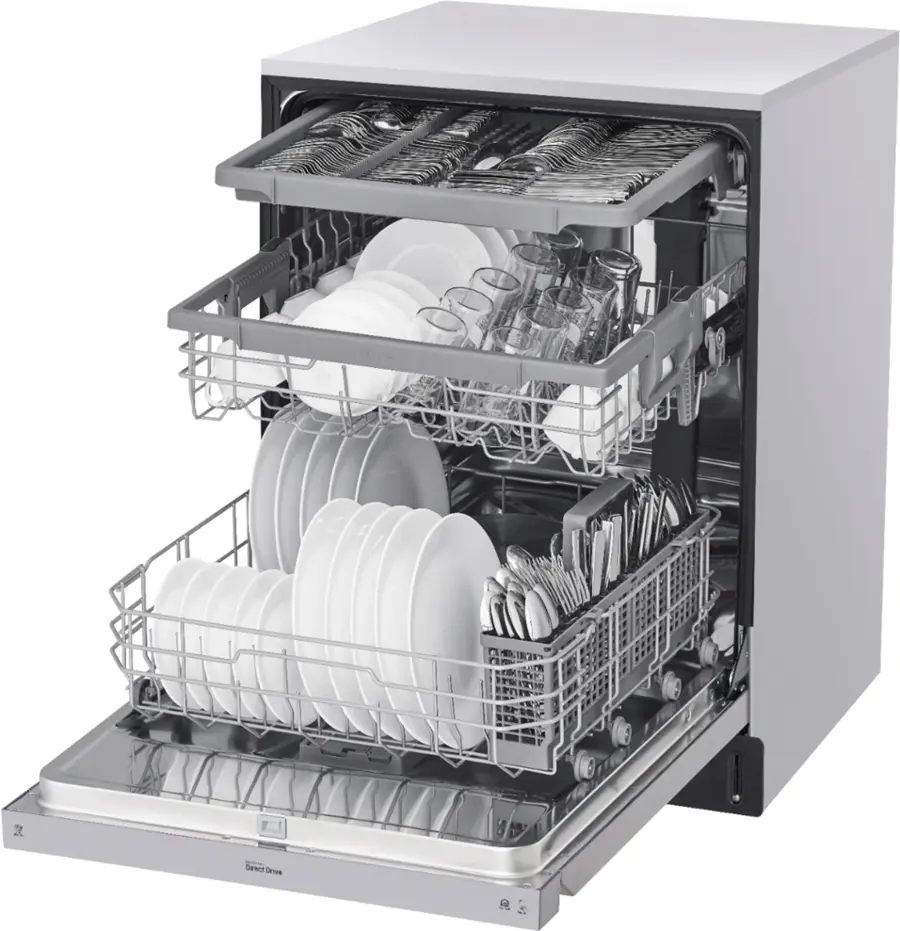 Alt View 22. LG - 24" Front Control Built-In Stainless Steel Tub Dishwasher with 3rd Rack, Quadwash, and 48dba - PrintProof Stainless steel.