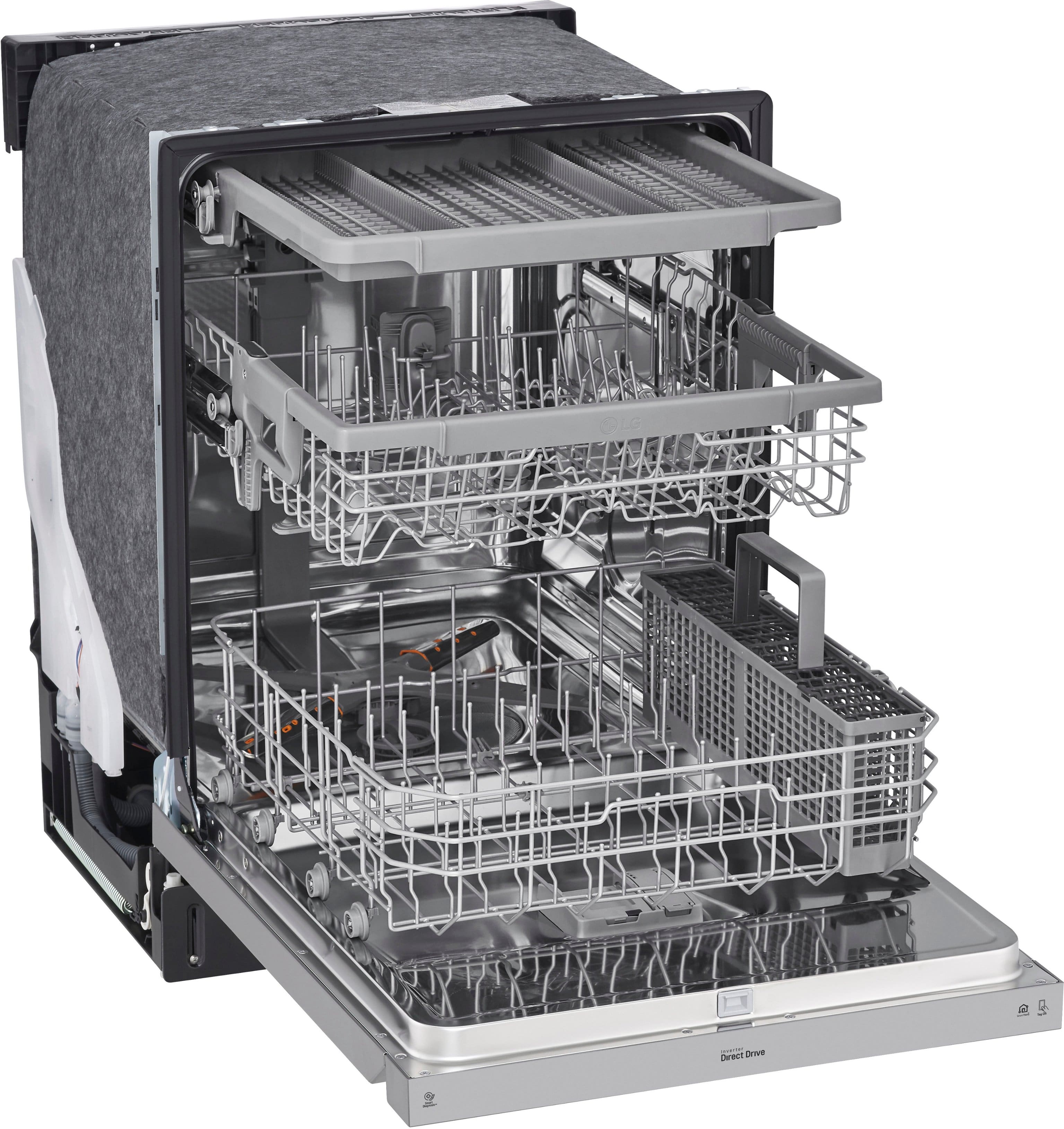 Alt View 15. LG - 24" Front Control Built-In Stainless Steel Tub Dishwasher with 3rd Rack, Quadwash, and 48dba - PrintProof Stainless steel.