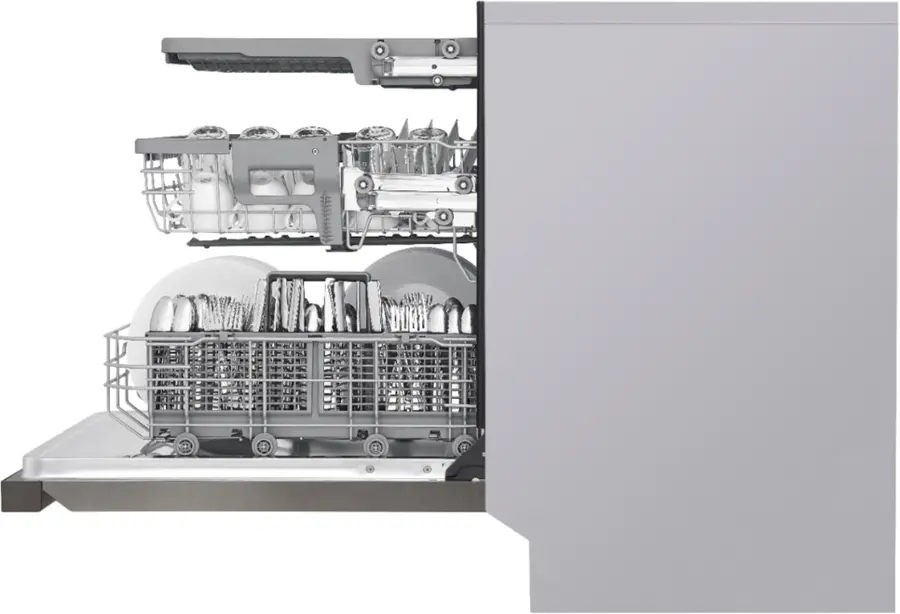 Alt View 12. LG - 24" Front Control Smart Built-In Stainless Steel Tub Dishwasher with 3rd Rack, QuadWash, and 48dba - PrintProof Black Stainless Steel.
