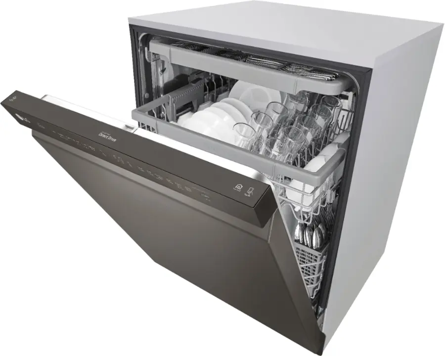 Alt View 13. LG - 24" Front Control Smart Built-In Stainless Steel Tub Dishwasher with 3rd Rack, QuadWash, and 48dba - PrintProof Black Stainless Steel.