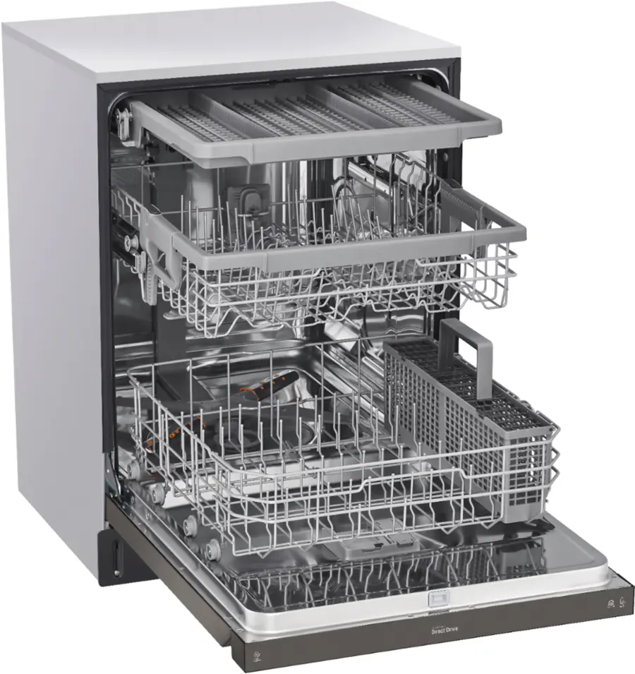 Alt View 15. LG - 24" Front Control Smart Built-In Stainless Steel Tub Dishwasher with 3rd Rack, QuadWash, and 48dba - PrintProof Black Stainless Steel.