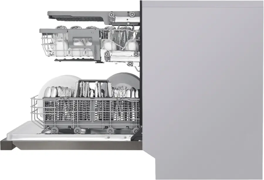 Alt View 17. LG - 24" Front Control Smart Built-In Stainless Steel Tub Dishwasher with 3rd Rack, QuadWash, and 48dba - PrintProof Black Stainless Steel.