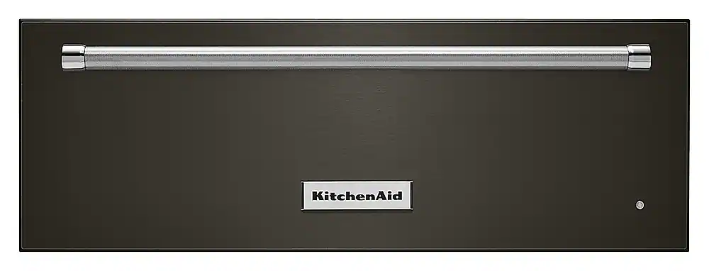 Front. KitchenAid - 30" Warming Drawer with Slow Cook Warming and PrintShield Finish - Black Stainless steel.