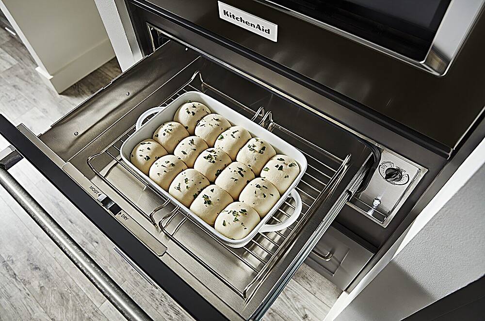 Alt View 24. KitchenAid - 30" Warming Drawer with Slow Cook Warming and PrintShield Finish - Black Stainless steel.