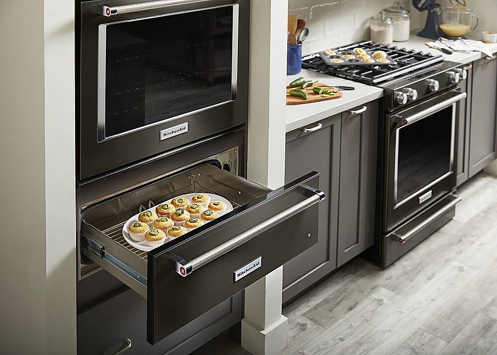 Alt View 27. KitchenAid - 30" Warming Drawer with Slow Cook Warming and PrintShield Finish - Black Stainless steel.