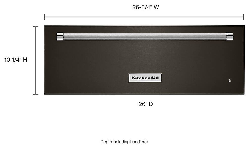 Alt View 11. KitchenAid - 27" Warming Drawer with Slow Cook Warming and PrintShield Finish - Black Stainless steel.