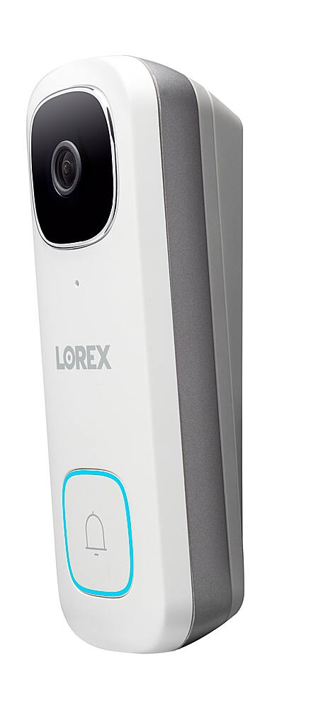 Left. Lorex - 2K Wi-Fi Video Doorbell with Person Detection (Wired).